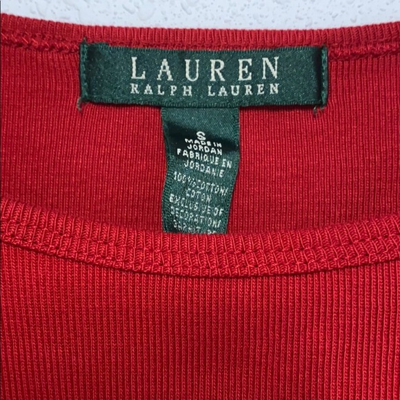 🦋 Vintage Ralph Lauren Red Long Sleeve Sz S - Picture 3 of 4